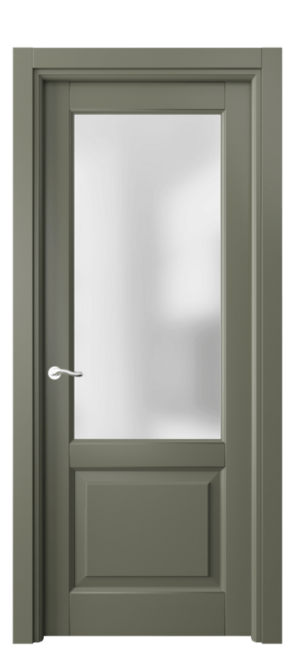Межкомнатная дверь Лигнум 0740 Матовый оливковый тёмный Сатинированное стекло Цена 718948 ₸ | Volhovec