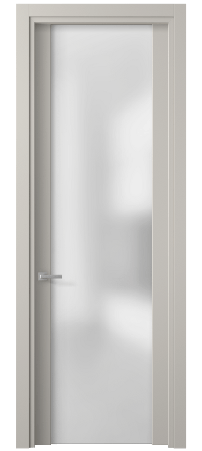 Межкомнатная дверь Planum 4114 Матовый облачно-серый Сатинированное стекло Цена 370030 ₸ | Volhovec