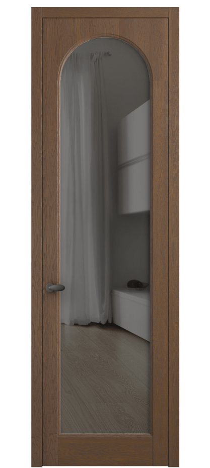 Межкомнатная дверь Палаццо 6804 Дуб каштановый матовый Прозрачное серое стекло, триплекс Цена 1153119 ₸ | Volhovec