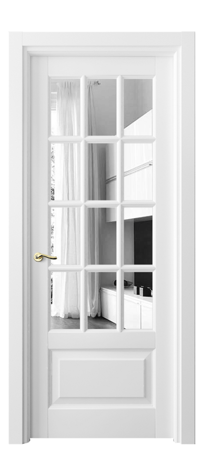 Межкомнатная дверь Лигнум 0728 Матовый белоснежный Двустороннее зеркало, триплекс Цена 894340 ₸ | Volhovec