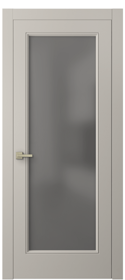 Межкомнатная дверь Linea 8300 Матовый светло-бежевый Сатинированное серое стекло, триплекс Цена 466120 ₸ | Volhovec