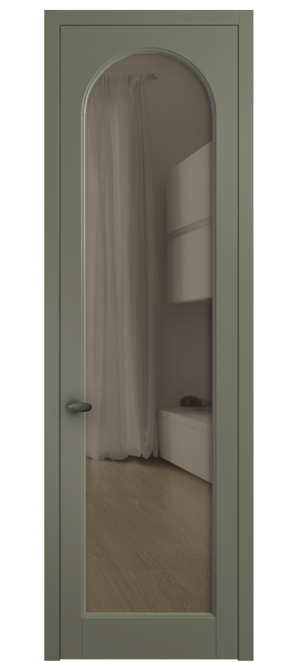 Межкомнатная дверь Palazzo 6804 Матовый оливковый тёмный Прозрачное бронзовое стекло, триплекс Цена 605500 ₸ | Volhovec