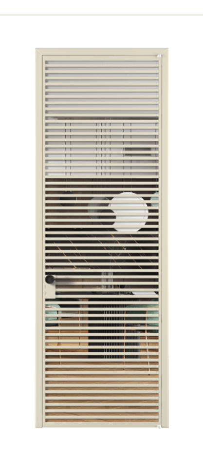 Алюминиевая дверь АЛПЛ040.07 Алюминий бежево-серый Прозрачное стекло "Crystal Vision", калёное, 6 мм Цена 1169250  | Volhovec