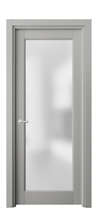 Межкомнатная дверь Тоскана Литера 6300 Матовый нейтральный серый Сатинированное стекло Цена 715168 ₸ | Volhovec