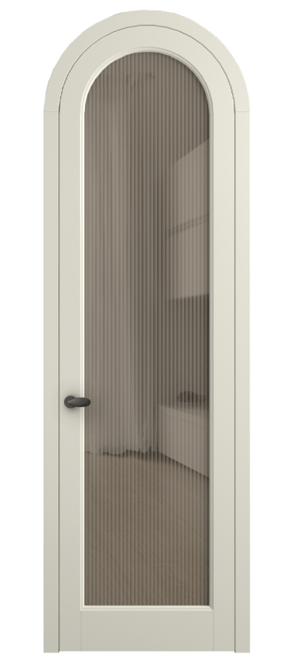 Межкомнатная дверь Palazzo 6814 Матовый молочно-белый Рифлёное бронзовое стекло "Moru", триплекс Цена 830900 ₸ | Volhovec