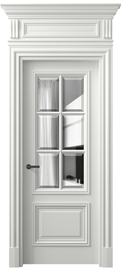 Межкомнатная дверь Антик 7312 Матовый светло-серый Двустороннее зеркало с фацетом, триплекс Цена 1431554 ₸ | Volhovec