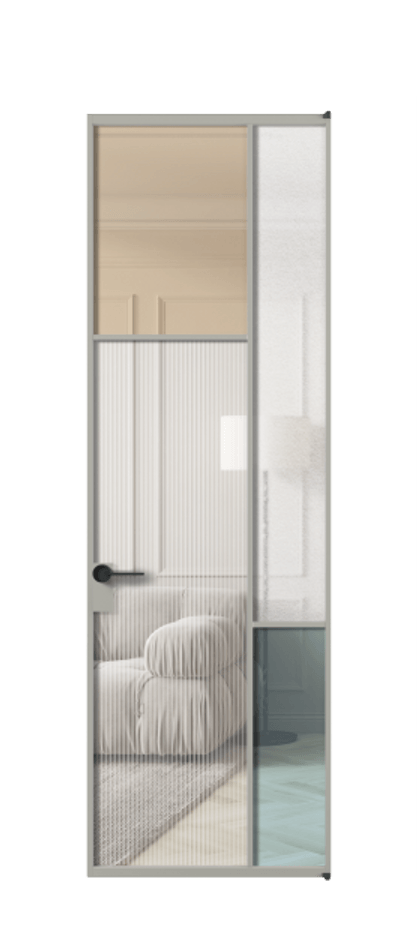 Межкомнатная дверь Mosaic АЛПЛ041.10 Алюминий нейтральный серый Комбинация стекол Группы 1 и Группы 3 Цена 797300 ₸ | Volhovec