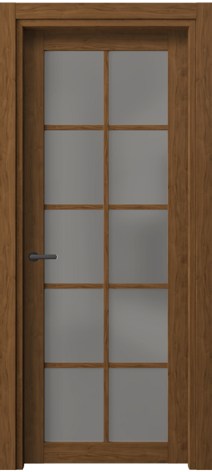 Межкомнатная дверь Нео 2106 Лесной орех Сатинированное серое стекло, триплекс Цена 92988 ₸ | Volhovec
