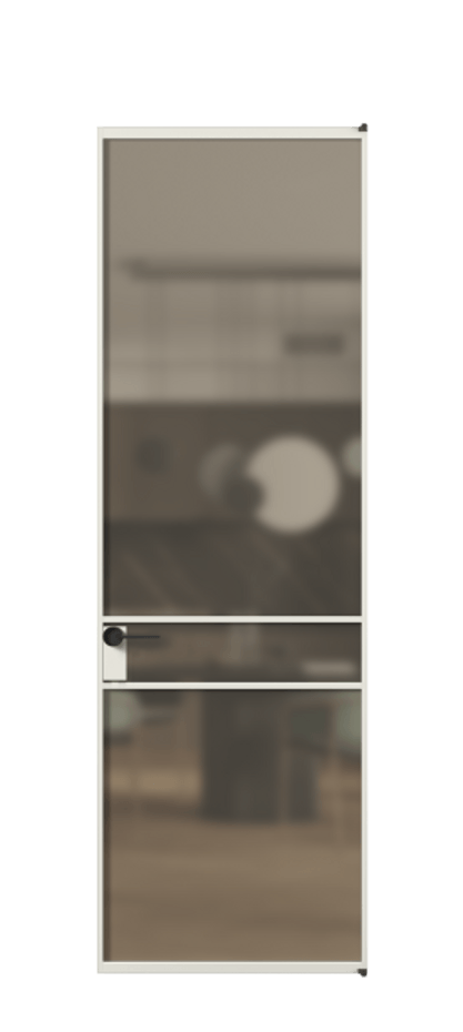 Алюминиевая дверь АЛПЛ040.02 Алюминий серый Сатинированное бронзовое стекло, триплекс Цена 767960  | Volhovec