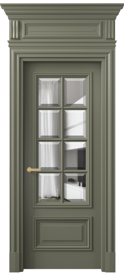 Межкомнатная дверь Antique 7316 Бук оливковый тёмный Прозрачное стекло с фацетом, 6 мм Цена 867250 ₸ | Volhovec