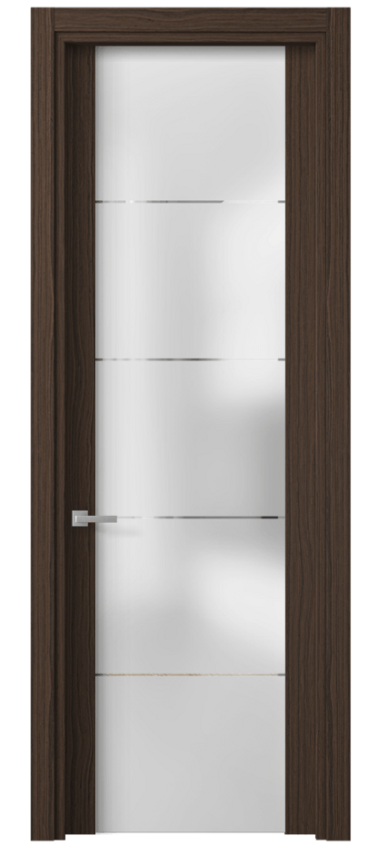 Межкомнатная дверь Planum 4114 Экзотик трюфельный Сатинированное стекло с гравировкой «КВАДРО», триплекс Цена 389370 ₸ | Volhovec