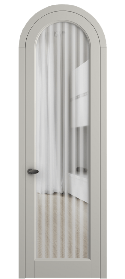 Межкомнатная дверь Palazzo 6814 Матовый тёплый серый Рифлёное стекло "Дюна", триплекс Цена 818400 ₸ | Volhovec