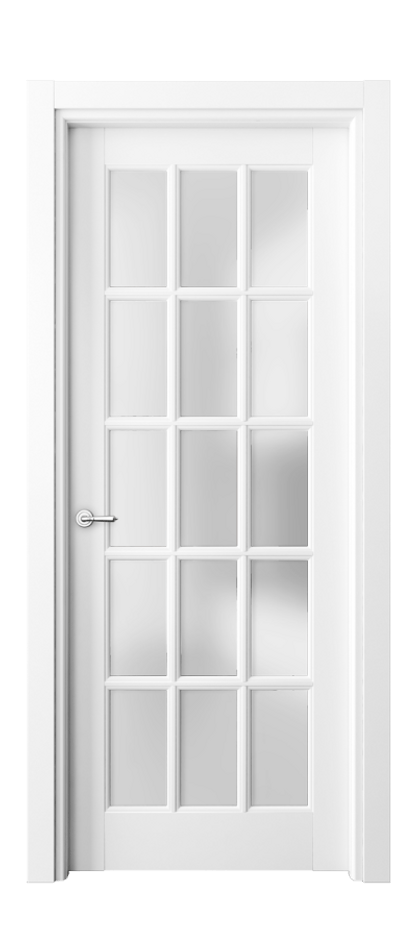 Межкомнатная дверь Тоскана Грильято 6311 Матовый белоснежный Сатинированное стекло Цена 845956 ₸ | Volhovec