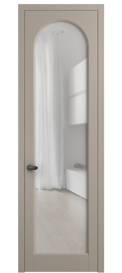 Межкомнатная дверь Палаццо 6804 Матовый бисквитный Рифлёное стекло "Дюна", триплекс Цена 778899 ₸ | Volhovec