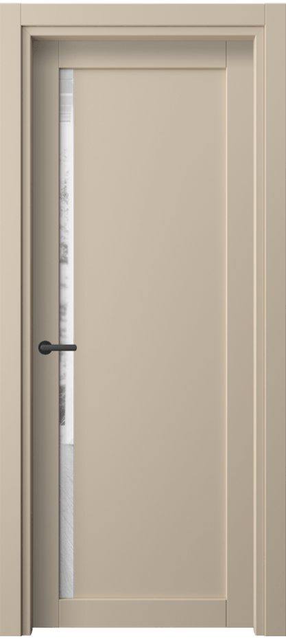 Межкомнатная дверь Нео 2110 ПЭТ светло-бежевый Прозрачное стекло, триплекс Цена 201844 ₸ | Volhovec