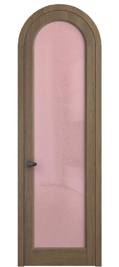 Межкомнатная дверь Palazzo 6814 Дуб джутовый матовый Фактурное розовое стекло "Лёд", триплекс Цена 1325100 ₸ | Volhovec