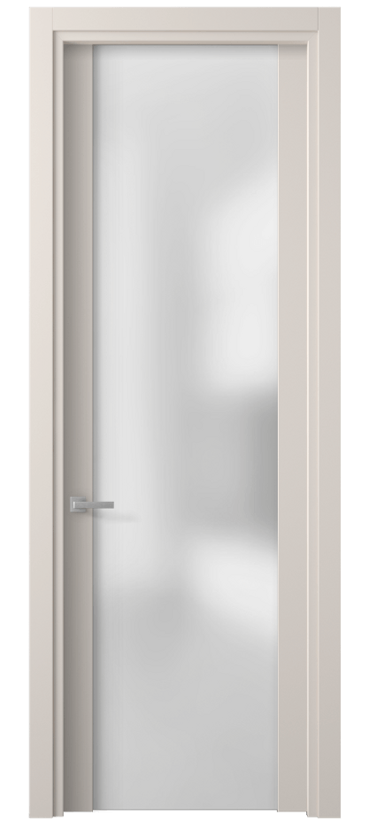 Межкомнатная дверь Планум 4114 ПЭТ тёплый-белый Сатинированное стекло Цена 239947 ₸ | Volhovec