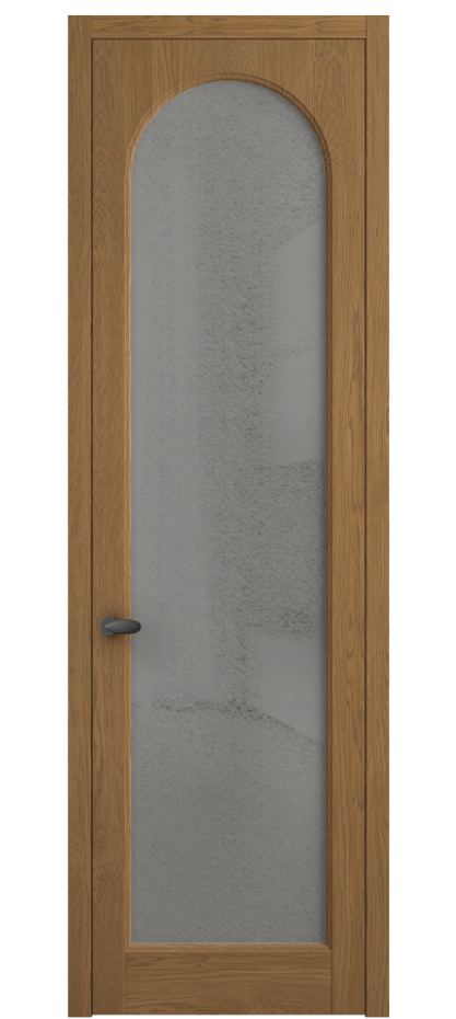 Межкомнатная дверь Палаццо 6804 Дуб пряный матовый Фактурное серое стекло "Лёд", триплекс Цена 1198479 ₸ | Volhovec