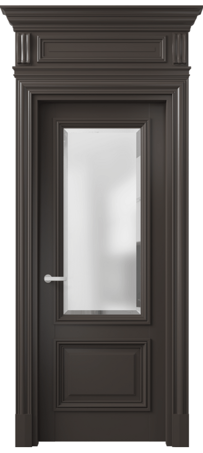 Межкомнатная дверь Антик 7302 Матовый антрацит Сатинированное стекло с фацетом Цена 1237262 ₸ | Volhovec