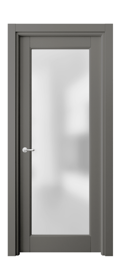 Межкомнатная дверь Тоскана Элегантэ 6300 Матовый классический серый Сатинированное стекло Цена 703072 ₸ | Volhovec