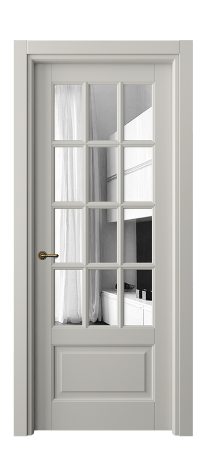 Межкомнатная дверь Тоскана Грильято 6313 Матовый тёплый серый Двустороннее зеркало, триплекс Цена 868636 ₸ | Volhovec