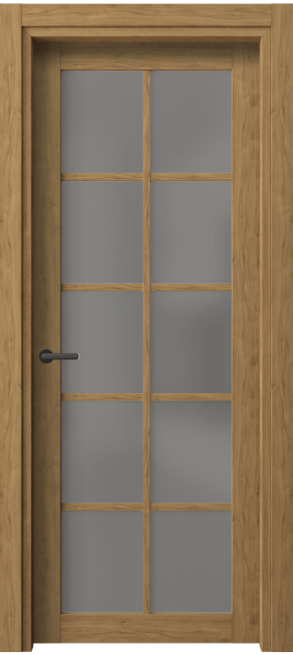 Межкомнатная дверь Нео 2106 Грецкий орех Сатинированное серое стекло, триплекс Цена 310708 ₸ | Volhovec