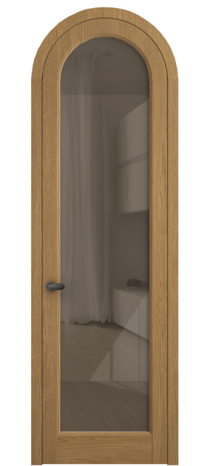 Межкомнатная дверь Палаццо 6814 Дуб солнечный матовый Рефлективное бронзовое стекло "Стопсол", калёное Цена 1620478 ₸ | Volhovec