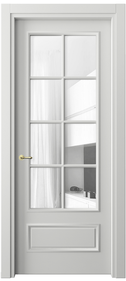 Межкомнатная дверь Paris 8112 Матовый светло-серый Прозрачное стекло Цена 384380 ₸| Volhovec