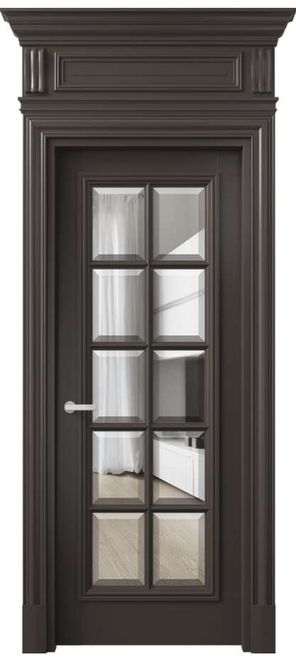 Дверь межкомнатная Антик 7310 Матовый антрацит Прозрачное стекло с фацетом КЭП + Объёмный фриз + Карниз МАН Цена 1373720 ₸ Наличники уже входят в базовый комплект. Фабрика дверей Волховец 8 (800) 551 43 19 Межкомнатная дверь Антик 7310 Матовый антрацит Прозрачное стекло с фацетом Цена 1373720 ₸ | Volhovec