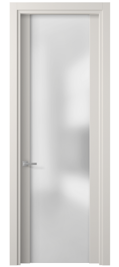 Межкомнатная дверь Планум 4114 Матовый пудровый белый Сатинированное стекло Цена 448300 ₸ | Volhovec