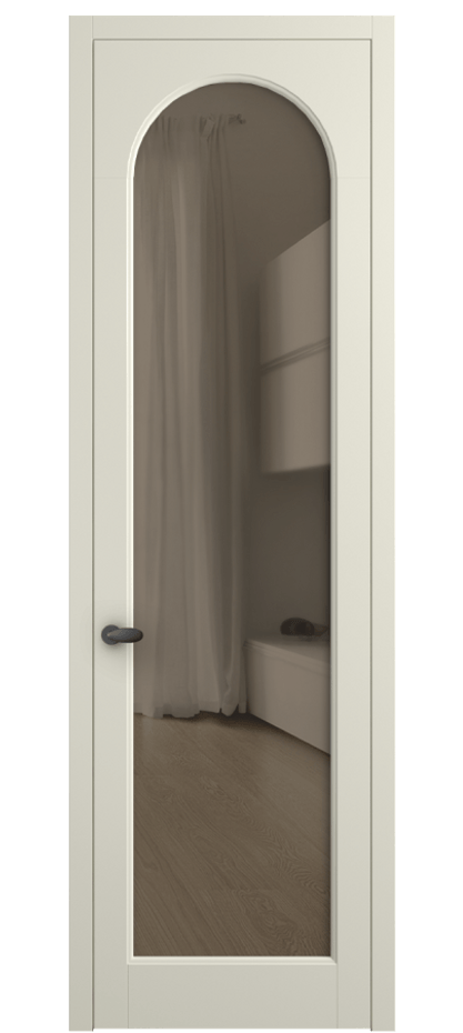 Межкомнатная дверь Палаццо 6804 Матовый молочно-белый Прозрачное бронзовое стекло, триплекс Цена 733539 ₸ | Volhovec