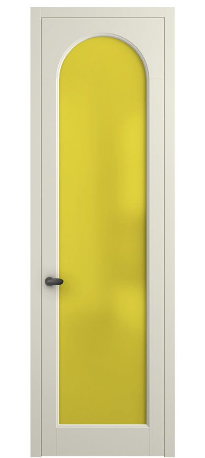 Межкомнатная дверь Palazzo 6804 Матовый молочно-белый Сатинированное жёлтое стекло, триплекс Цена 605500 ₸ | Volhovec