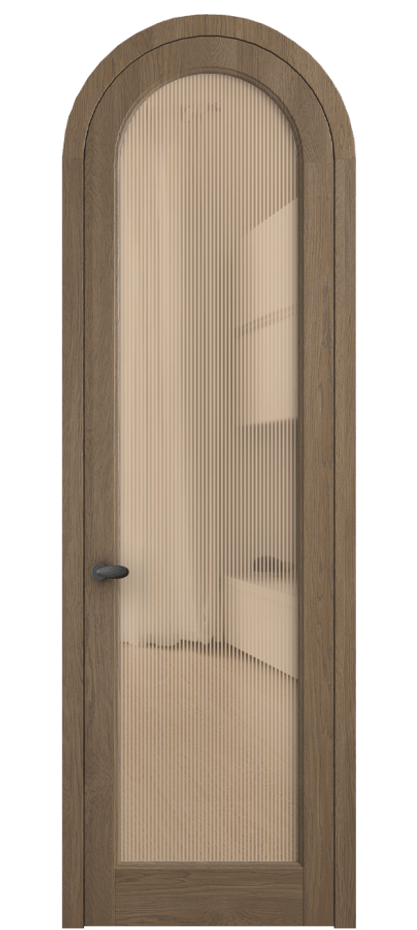 Межкомнатная дверь Палаццо 6814 Дуб джутовый матовый Рифлёное оранжевое стекло "Дюна", триплекс Цена 1637866 ₸ | Volhovec