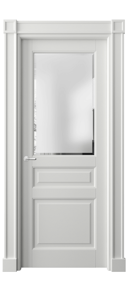 Дверь межкомнатная Тоскана Плано 6304 Матовый светло-серый Сатинированное стекло с фацетом Гладкие пилястры с квадратными розетками МССР Цена 1011823 ₸ Наличники уже входят в базовый комплект. Фабрика дверей Волховец 8 (800) 551 43 19 Межкомнатная дверь Тоскана Плано 6304 Матовый светло-серый Сатинированное стекло с фацетом Цена 1011823 ₸ | Volhovec