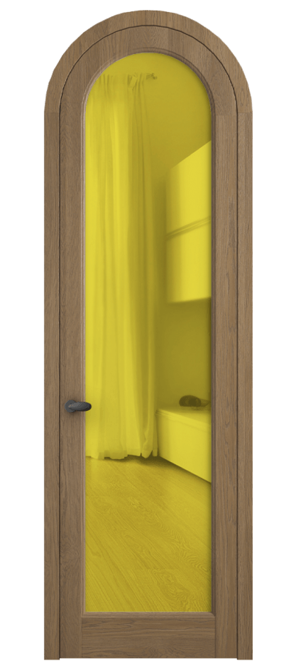 Межкомнатная дверь Palazzo 6814 Дуб мускатный матовый Прозрачное жёлтое стекло, триплекс Цена 1287600 ₸ | Volhovec