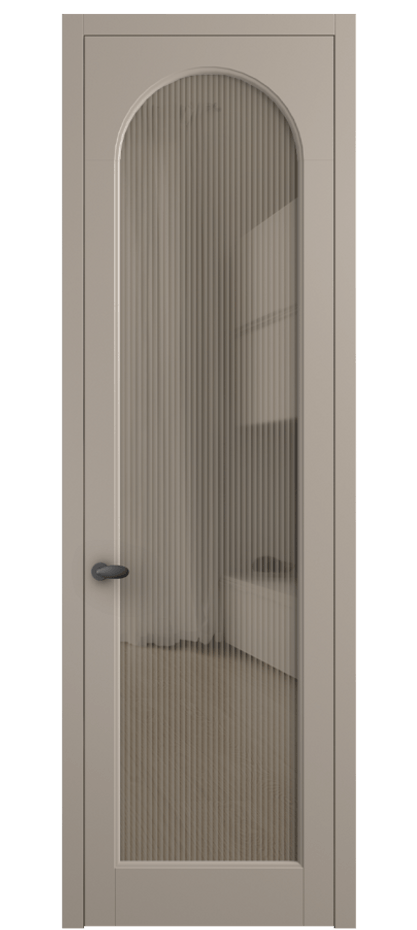 Межкомнатная дверь Palazzo 6804 Матовый бисквитный Рифлёное бронзовое стекло "Moru", триплекс Цена 655400 ₸ | Volhovec