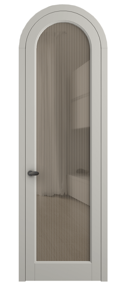 Межкомнатная дверь Палаццо 6814 Матовый тёплый серый Рифлёное бронзовое стекло "Moru", триплекс Цена 1006682 ₸ | Volhovec