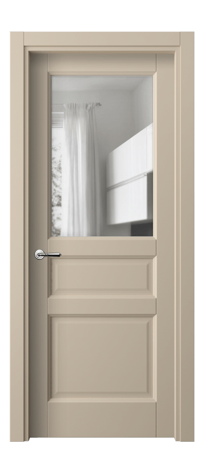 Межкомнатная дверь Galant 1432 ПЭТ светло-бежевый Прозрачное стекло, 4 мм Цена 157741 ₸ | Volhovec