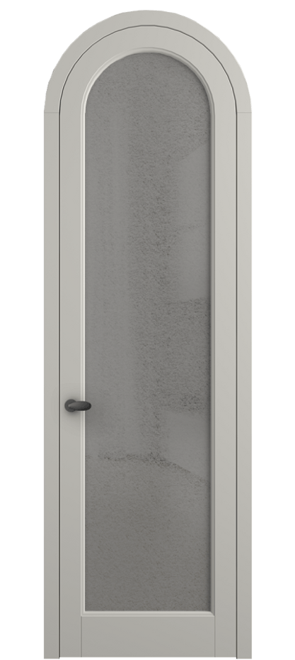 Межкомнатная дверь Палаццо 6814 Матовый тёплый серый Фактурное серое стекло "Лёд", триплекс Цена 991562 ₸ | Volhovec