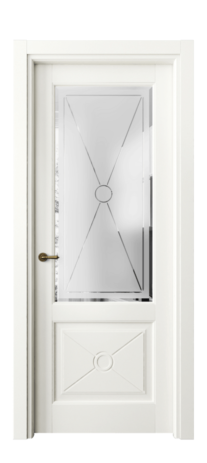 Межкомнатная дверь Тоскана Литера 6362 Матовый жемчужный Сатинированное стекло с гравировкой «LITERA» Цена 802864 ₸ | Volhovec