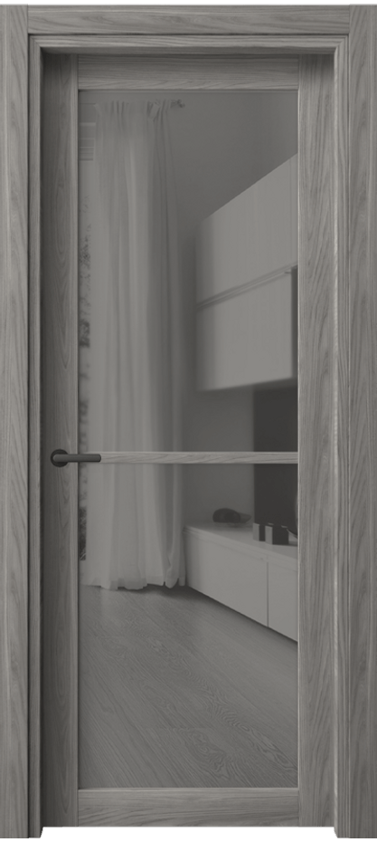 Межкомнатная дверь Нео 2108 Имбирный ясень Двустороннее серое зеркало, триплекс Цена 0 ₸ | Volhovec