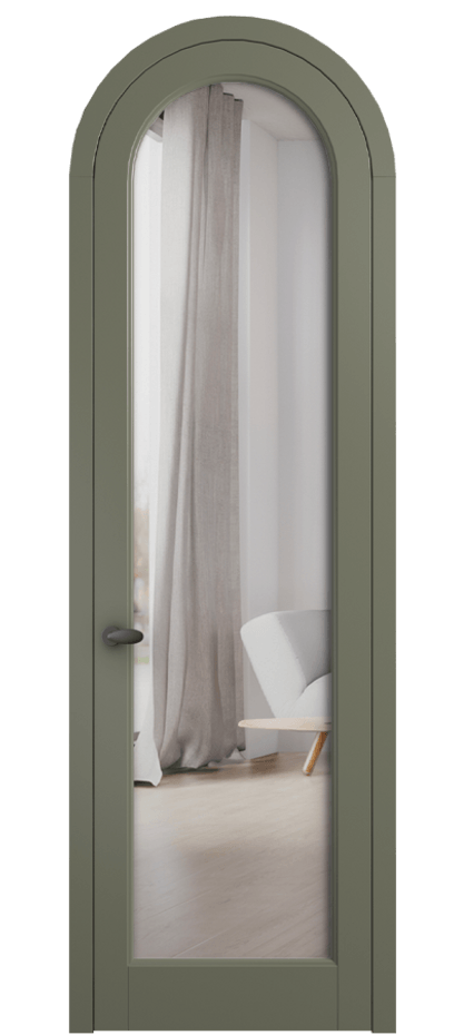 Межкомнатная дверь Палаццо 6814 Матовый оливковый тёмный Двустороннее зеркало, триплекс Цена 961322 ₸ | Volhovec