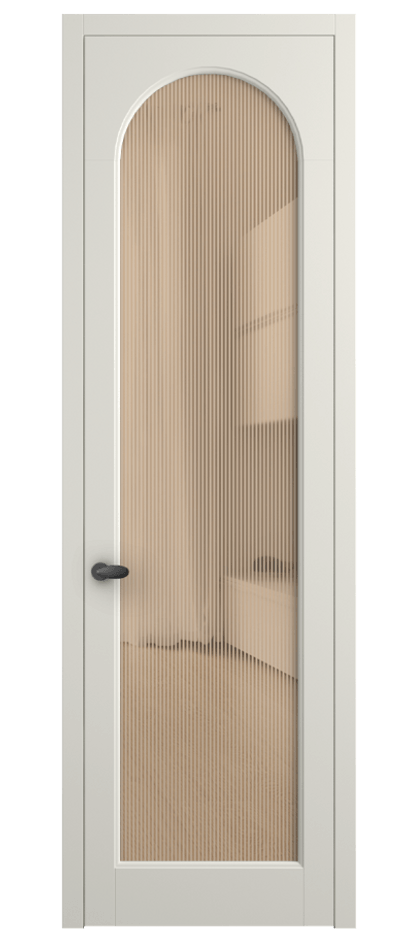 Межкомнатная дверь Палаццо 6804 Матовый жемчужный Рифлёное оранжевое стекло "Дюна", триплекс Цена 778899 ₸ | Volhovec