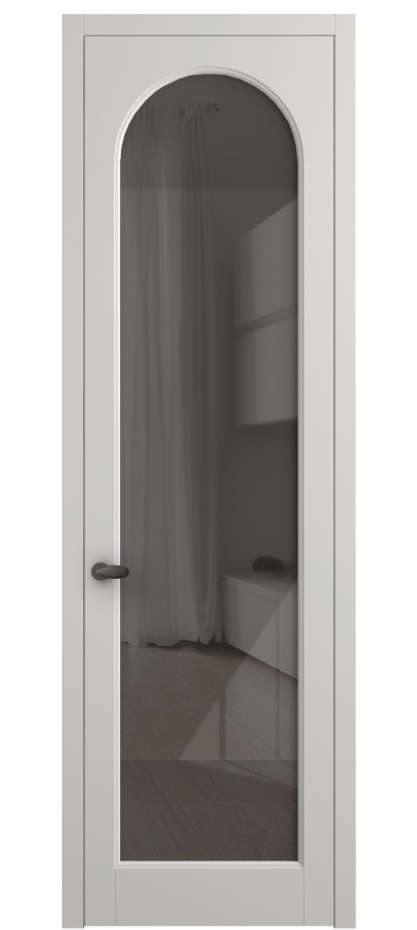 Межкомнатная дверь Палаццо 6804 Матовый серый Рефлективное серое стекло "Стопсол", калёное Цена 794019 ₸ | Volhovec