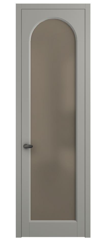 Межкомнатная дверь Палаццо 6804 Матовый нейтральный серый Сатинированное бронзовое стекло, триплекс Цена 733539 ₸ | Volhovec