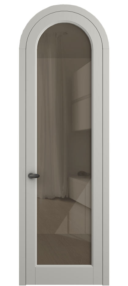 Межкомнатная дверь Палаццо 6814 Матовый тёплый серый Рефлективное бронзовое стекло "Стопсол", калёное Цена 1006682 ₸ | Volhovec