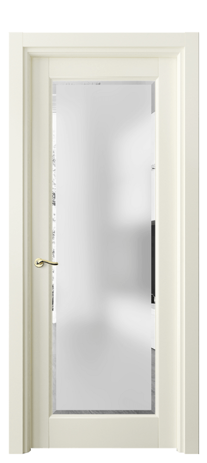 Межкомнатная дверь Лигнум 0700 Матовый молочно-белый Сатинированное стекло с фацетом Цена 734068 ₸ | Volhovec