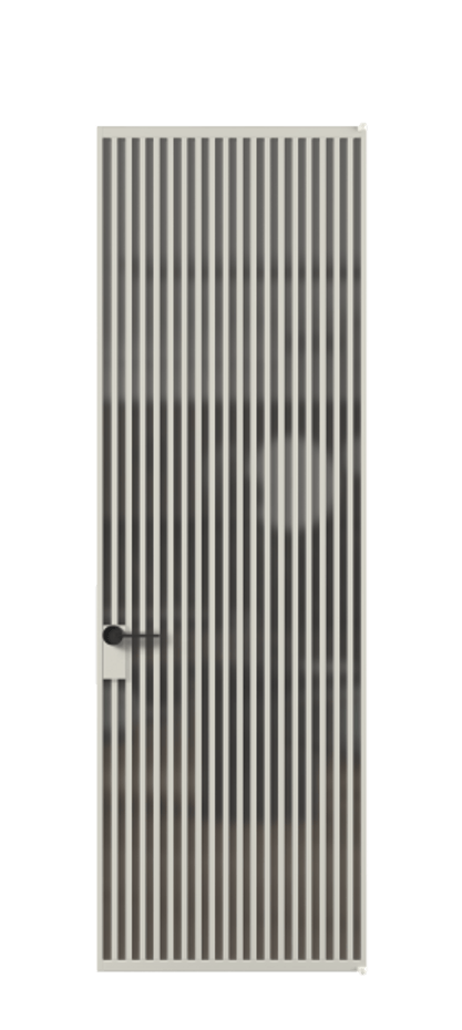 Алюминиевая дверь АЛПЛ040.06 Алюминий тёплый серый Сатинированное серое стекло, триплекс Цена 1743865  | Volhovec