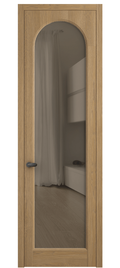 Межкомнатная дверь Палаццо 6804 Дуб пшеничный матовый Прозрачное бронзовое стекло, триплекс Цена 1153119 ₸ | Volhovec