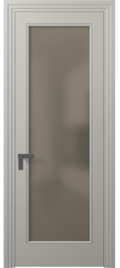 Межкомнатная дверь Rocca 8300 Матовый тёплый серый Сатинированное бронзовое стекло, триплекс Цена 445031 ₸ | Volhovec